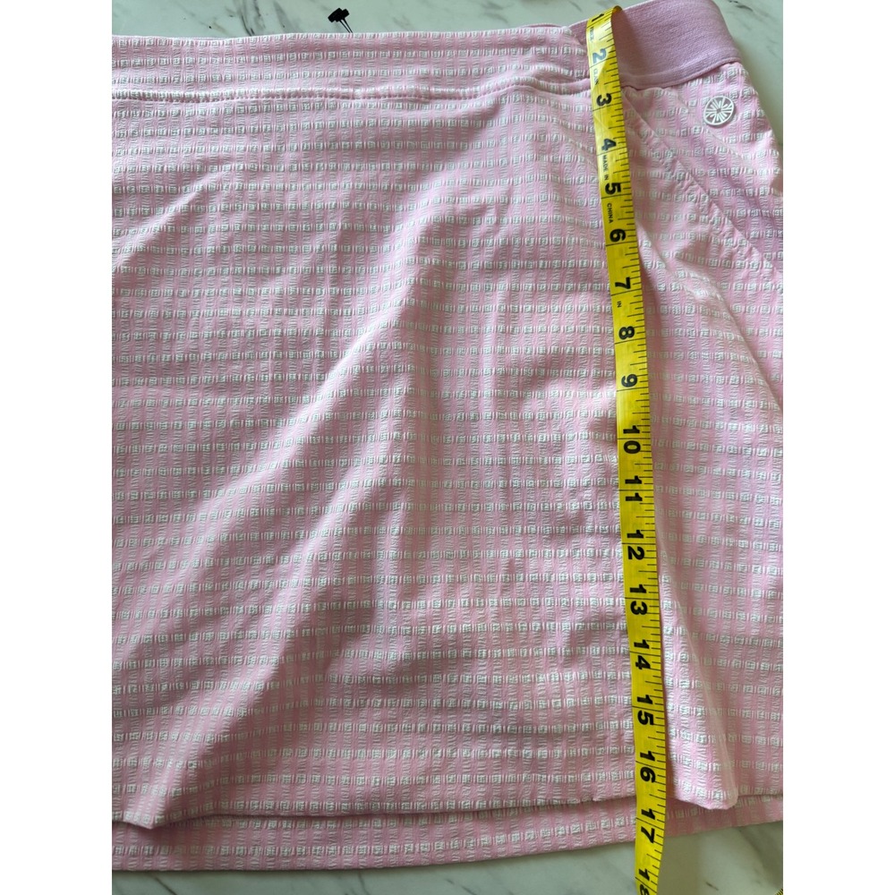 Lilly Pulitzer Luxletic Pink Gingham Seersucker Golf Skort Tennis Womens XL - Picture 4 of 6